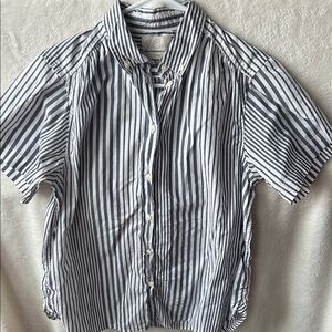 J. Crew Navy and White Striped Shirt